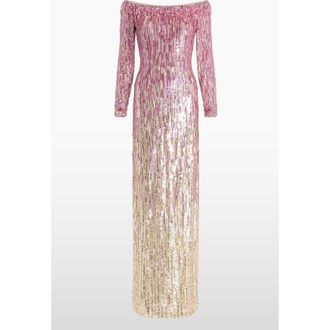 Jenny Packham Marnie Sequin Maxi Dress in Sand Fossil at Nordstrom, Size 12 Uk