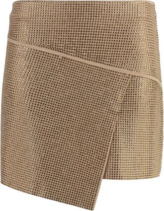 ADĀMO Andrea Adamo Asymmetric miniskirt - Dames - Korte rokken - Geel - M - Polyester - Rokken