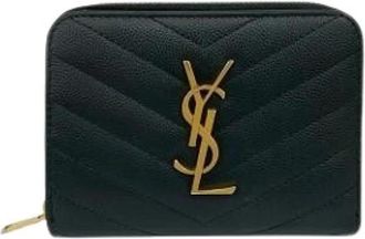 Saint Laurent Pre-owned Wallets, female, Black, Size: ONE SIZE Pre-owned Leather Wallet