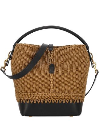 Saint Laurent Le 37 bucket bag - women - Linen/Flax/Calf Leather - One Size - Brown