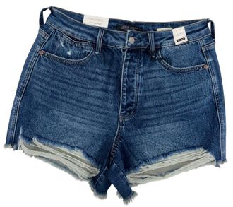 Judy Blue Womens Rigid Magic Cut Off Denim Shorts In Medium Wash Blue