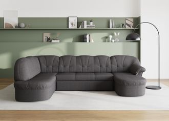 Domo Collection Wohnlandschaft »Pegnitz, zeitlos und modern, mit attraktiver Rückensteppung, U-Form« wahlweise mit Bettfunktion