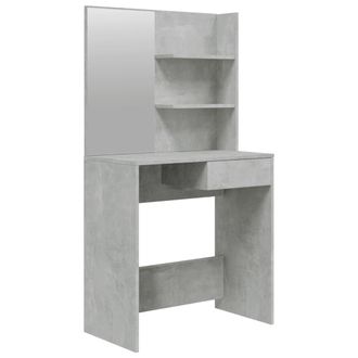 vidaXL Tocador Con Espejo Color Gris Hormig&oacute;n 74,5x40x141 Cm Vidaxl