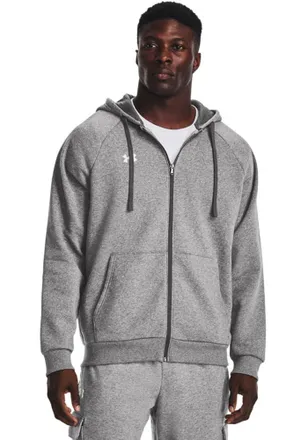 Under Armour Sweatjacke UNDER ARMOUR UA Rival Fleece-Hoodie mit durchgehendem Zip f&uuml;r, Herren, Gr. XXL, grau, Obermaterial: 80% Baumwolle, 20% Polyester, Sweatjack