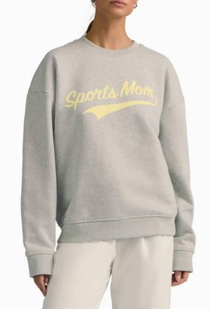 Favorite Daughter Sports Mom Sweatshirt In Heather Gray/pale Yellow