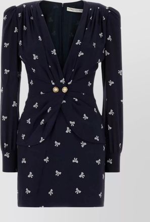 Alessandra Rich silk mini dress featuring button detail