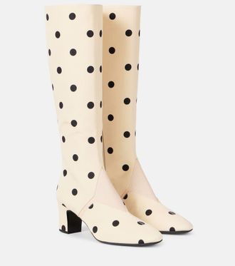 Valentino Garavani Equivoque 60 leather-trimmed knee-high boots