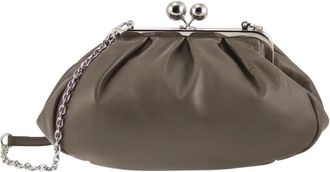 Max Mara Zachte Lamsvacht Tas - Dames - Clutches - Bruin - ONE Size - Leer - Tassen