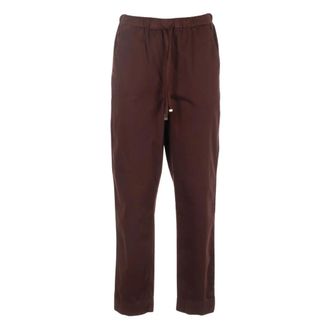 Max Mara Straight Trousers, female, Brown, Size: 2XS Parco Ankle Drawstring Pants