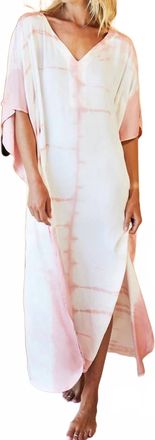 Emerson Fry Tie Dye Caftan Dress In Muted Clay