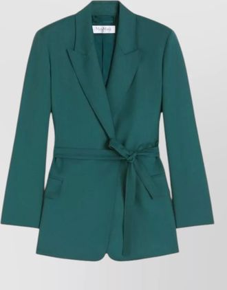 Max Mara virgin wool belted blazer