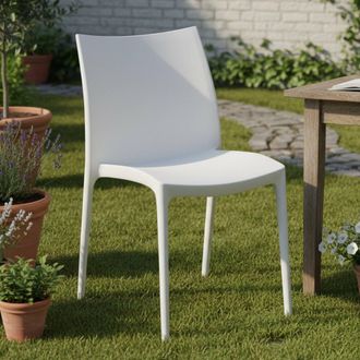 Dmora Dmora Chaise Empilable, Made In Italy, 46 X 54 X 82 Cm, Couleur Blanche