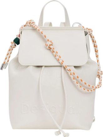 Desigual Half Logo Luena Mini Rugzak - Dames - Rugzakken - Wit - ONE Size - Leer - Tassen