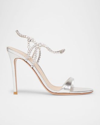 Gianvito Rossi Nappa Leather Embellished Strappy Sandals