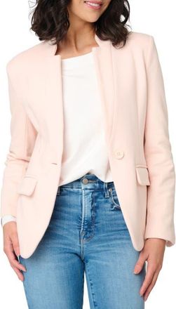 Gibsonlook Inverted Notch Collar Cotton Blend Knit Blazer in Pearl Blush at Nordstrom, Size X-Large