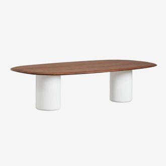 Sklum Mesa De Comedor Ovalada En Mdf Y Cemento Lysander Sklum