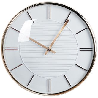 Beliani Reloj De Pared Blanco 34 Cm Material Sint&eacute;tico Pl&aacute;stico Metal Sin N&uacute;meros Daroca