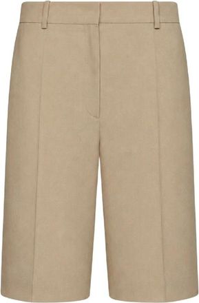 Toteme Wide Fluid Shorts - Dames - Korte Broeken - Beige - XS - Wol - Korte Broeken