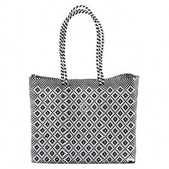 Lola's Bag Womens Travel Handmade Aztec Tote Bag With Clutch In Black/white