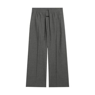 Fear of God Cotton Wool Oxford Wide Leg Drawstring Trousers - male - Fear Of God - Wide Trousers - Gray - S - Trousers