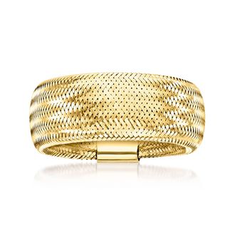 Canaria Canaria Italian 10kt Yellow Gold Mesh Stretch Ring. Large (9-10)