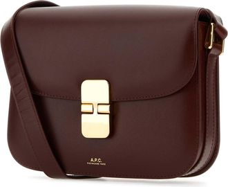 A.P.C. Womens Grace Small Crossbody Bag Burgundy Vache