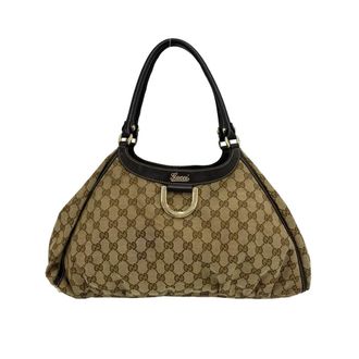 Gucci Brown Canvas Leather Handbag Shoulder Bag Tote Bag (Pre-Owned)