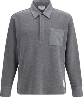 Thom Browne Gray Cotton Polo Mens Shirt