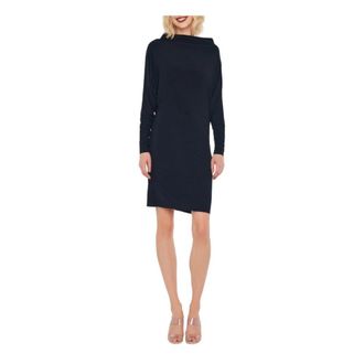 Norma Kamali Zwarte Jersey Midi Jurk - Dames - Casual kleedjes - Zwart - L - Kleedjes