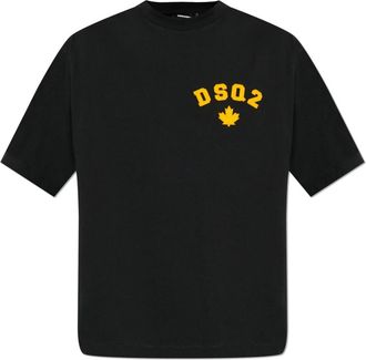 Dsquared2 T-shirt met Logo - Heren - T-shirts - Zwart - S - Katoen - Tops