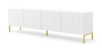 AKL FURNITURE Mueble para TV efecto madera Blanco