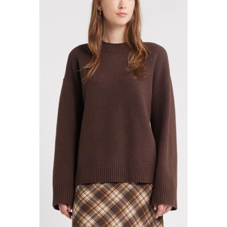 BP. Everyday Easy Cotton Blend Sweater in Brown Coffee at Nordstrom Rack, Size Small