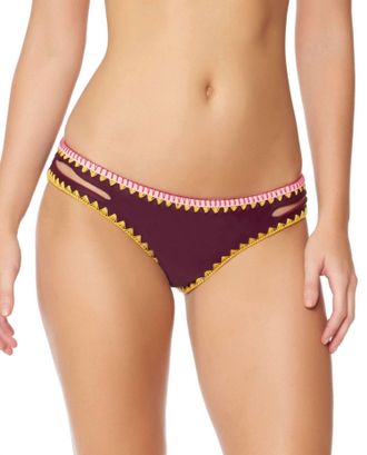 Jessica Simpson Woodstock Reversible Hipster Bikini Bottom In Merlot And Spice