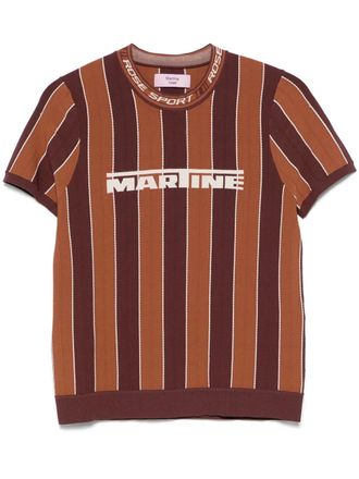 Martine Rose logo T-shirt - unisex - Polyester/Viscose - L - Brown