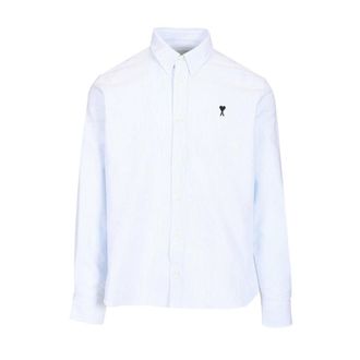 Ami De Coeur Button-Down Oxford Shirt - male - Ami Paris - Formal Shirts - Blue - 2XL - Shirts