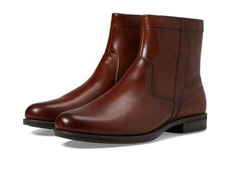 Florsheim Midtown Plain Toe Zipper Boots Mens Dress Zip Boots Cognac : 10.5 W (3E), Leather