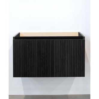 Saniclass Holz Base Badkameronderkast - 80cm - 1 lade - greeploos - zwartbruin