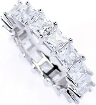 Sorrento Sorrento Italian Silver 8.00 DEW Simulated Diamond Eternity Band Ring