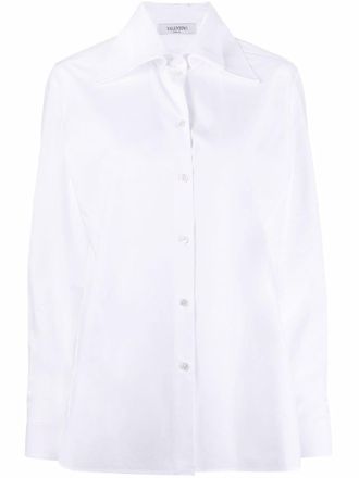 Valentino Garavani oversized pointed-collar button-front shirt - women - Cotton - 40 - White
