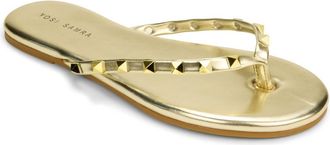 Yosi Samra Womens Rivington Stud Flip Flop In Gold