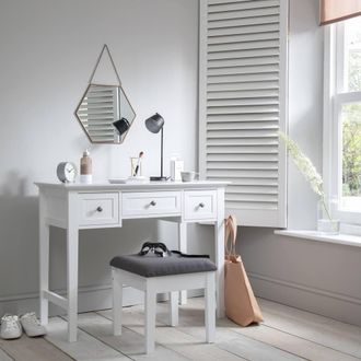 N&ouml;a & Nani Karlstad Dressing Table with Drawers and Stool in White