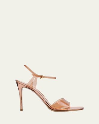 Gianvito Rossi 95mm Clear Ankle-Strap Sandals