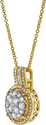 LuvMyJewelry Luna Round Diamond Pendant in 10K Yellow Gold
