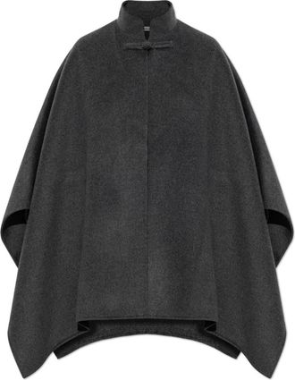 R&oacute;he Dubbelzijdig Wol Pankou Sluiting Poncho - Dames - Ponchos - Grijs - ONE Size - Wol - Jassen