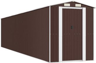 vidaXL Cobertizo Jard&iacute;n Acero Galvanizado Marr&oacute;n Oscuro 192x938x223 Cm Vidaxl