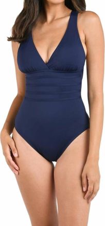 La Blanca Multi-Strap Island Goddess Multi Strap Cross Back One Piece Swimsuit In Indigo