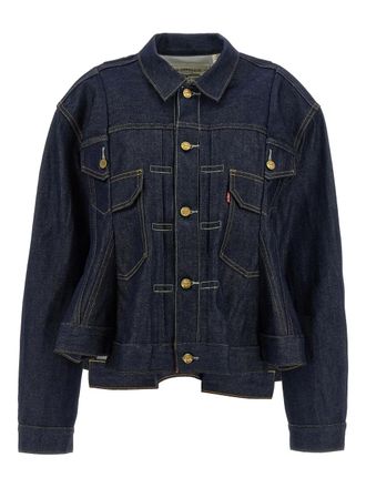 sacai x Levis polo-collar denim jacket - Blue