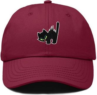 Dalix Blink Black Cat Dad Cap in Maroon at Nordstrom