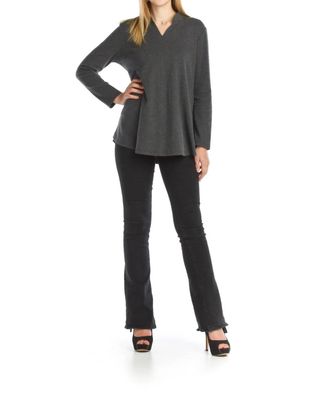 Papillon Soft Stretch A-Line Tunic In Charcoal
