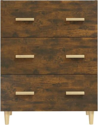 Berkfield Home Sideboard Smoked Oak 70x34x90 cm Engineered Wood in Brown | Size: 70 x 34 x 90 cm